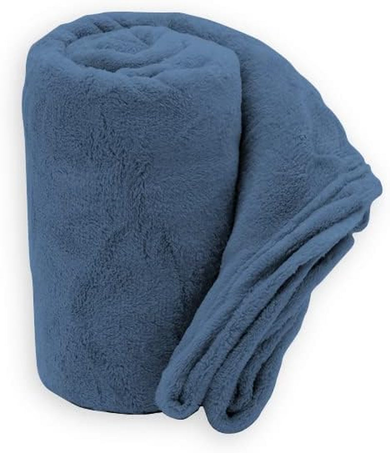 Couverture douce | Plaid | Toucher doux | 130 X 160 cm | Poudre Couettes et couettes Naty Shop Smart bleu 150X210