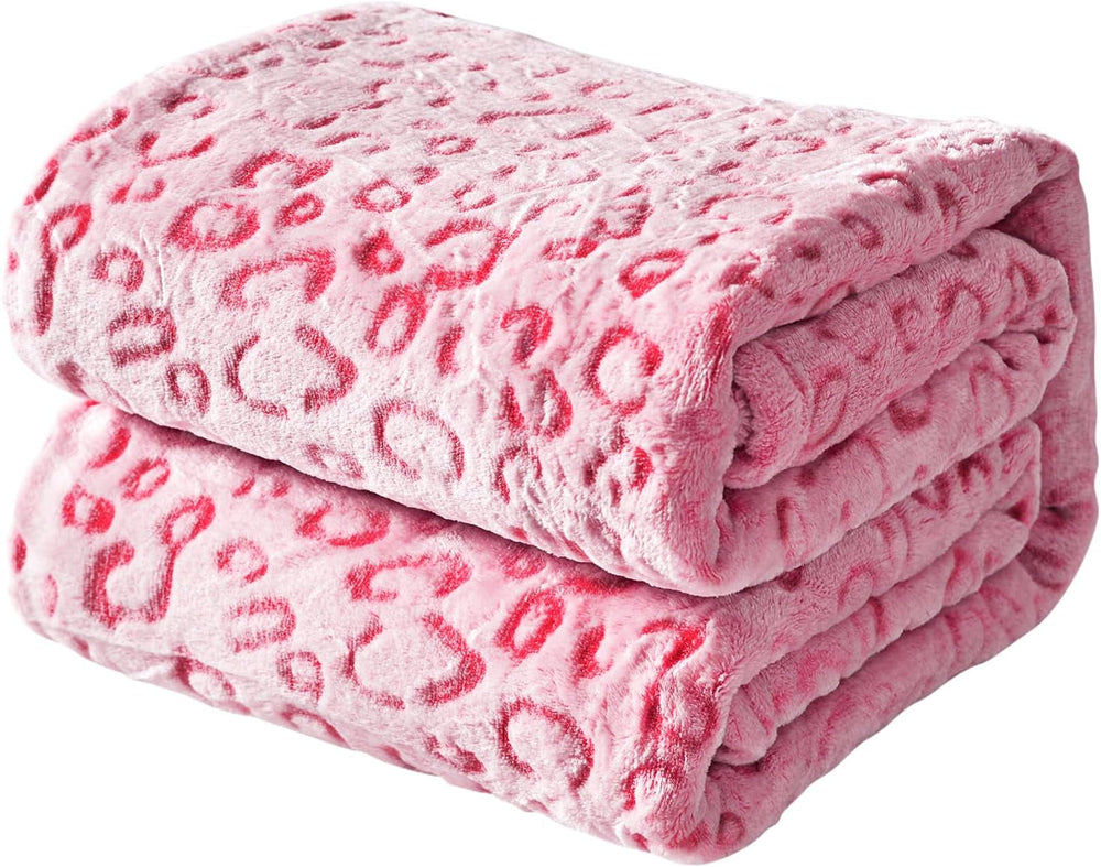 Plaid polaire flanelle FY FIBER HOUSE, couverture microfibre imprimé guépard 3D, 228 X 274 cm, violet Couettes et couettes Naty Shop Rose 50"X60"