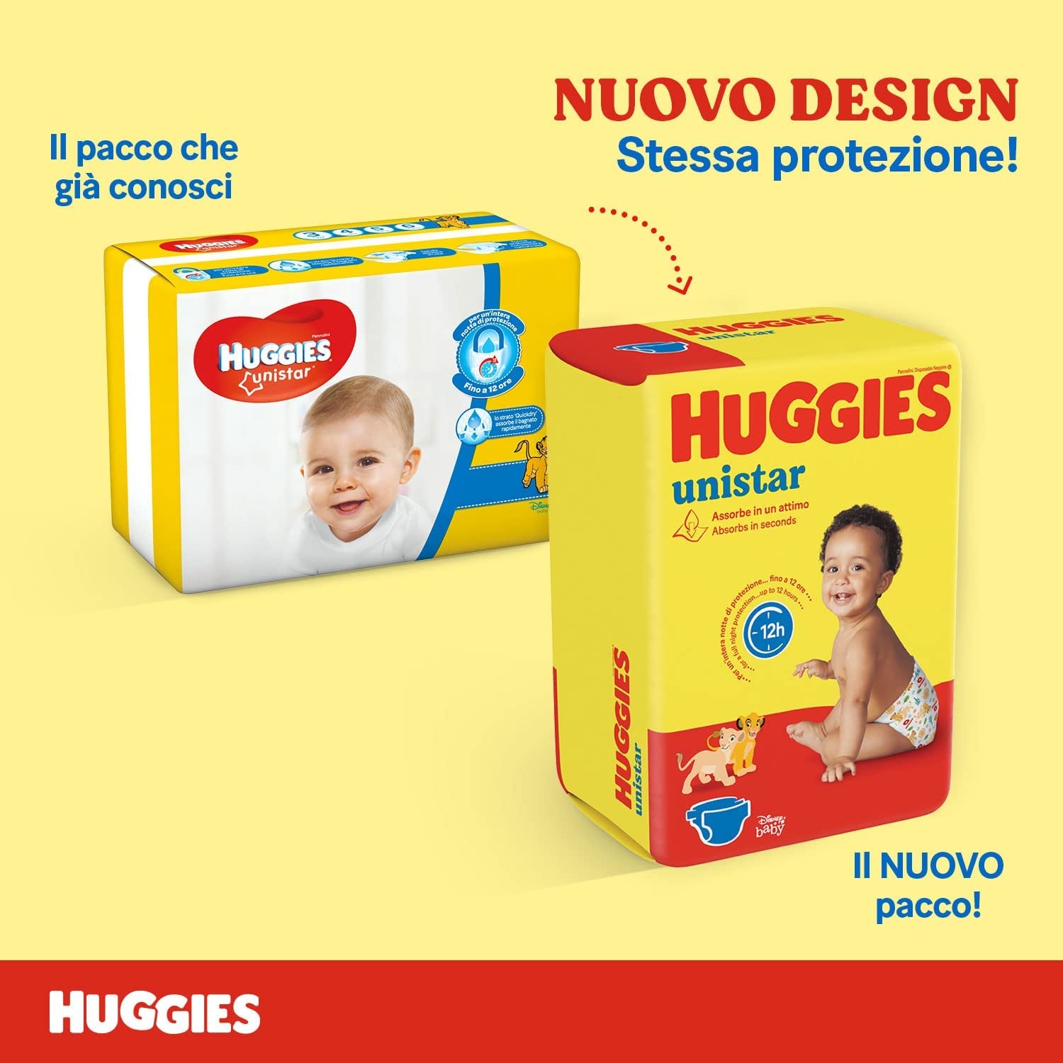 Couches Huggies Unistar, taille 4 (7-14 kg), paquet de 128 couches (de base)