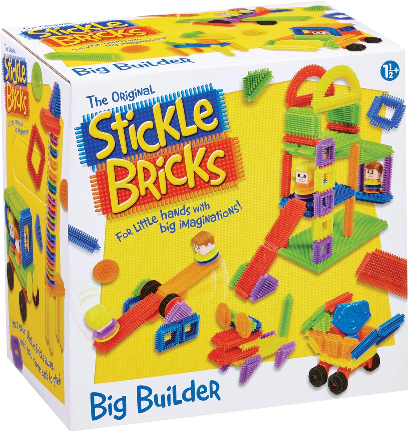 Stickle Bricks, Big Builder Konstruktionsset, Über 125 Teile, Fördert Kreativität & Motorik, Sicher & langlebig, Praktische Aufbewahrung, Für Kinder ab 18 Monaten