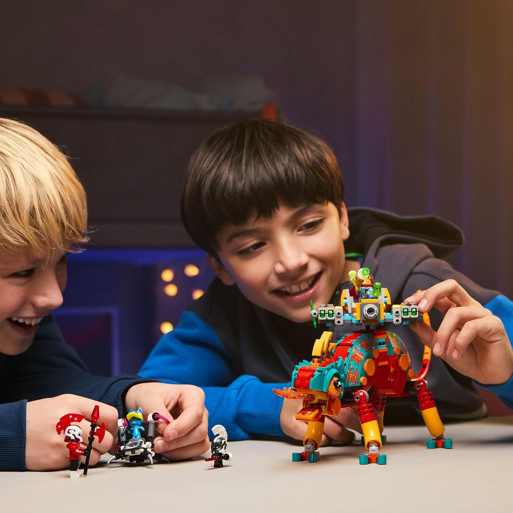 LEGO DREAMZzz Mateos Feuer-Chamäleon - Tierfigur, die Sich in EIN Spielzeug Jet & Mech oder einen Wächter verwandelt - Bauset für Mädchen und Jungen ab 7 Jahren inkl. 2 Minifiguren - Geschenk 71492