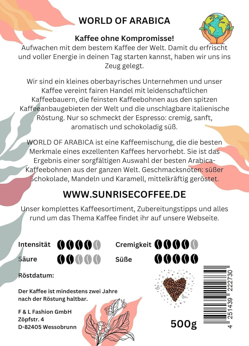 Probierset Espressobohnen 500g Colombia Sun et 500g World of Arabica Ganze Bohnen Geschenk-Set, mittelkräftig geröstet, 1kg