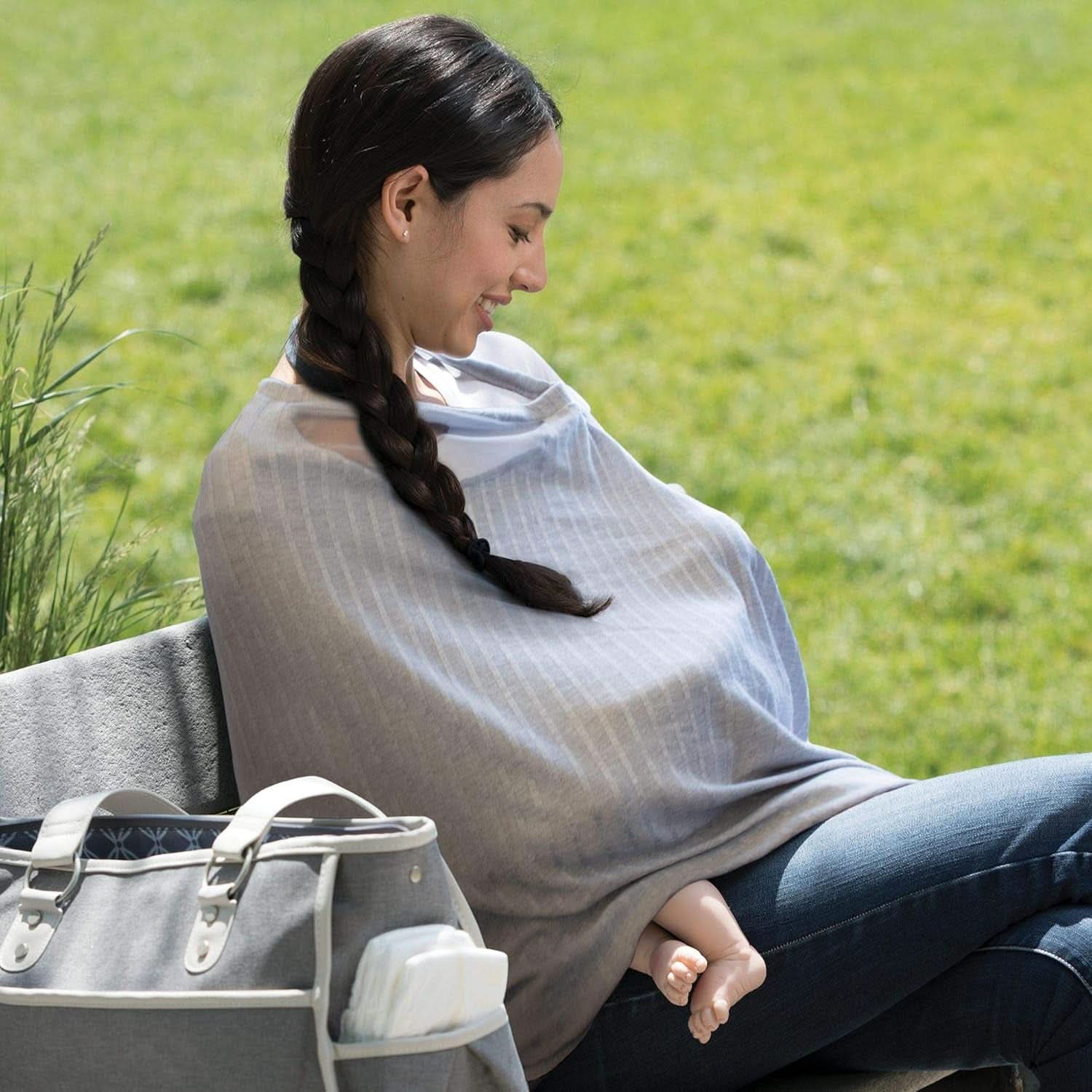 Chicco - Echarpe d'allaitement Boppy Infinity 17 Cm gris Accessoires Alimentation et Allaitement Bebe Naty Shop