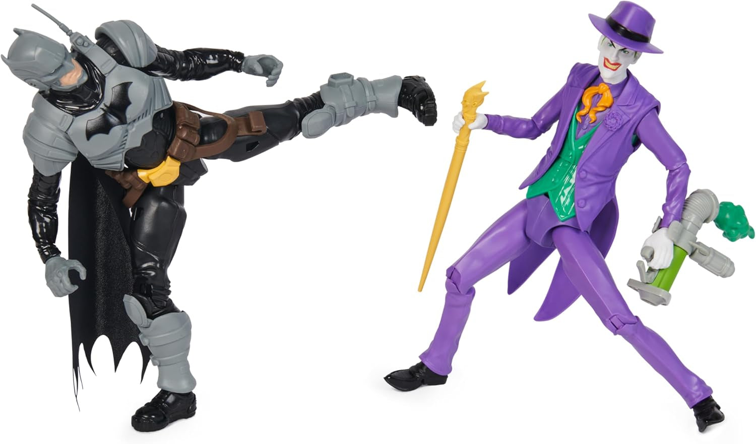 DC Batman Adventures Ensemble de figurines Batman contre le Joker, 30 cm - 2 figurines entièrement mobiles avec 12 vitesses pour un jeu de rôle passionnant, jouet pour 4 enfants et plus Naty Shop