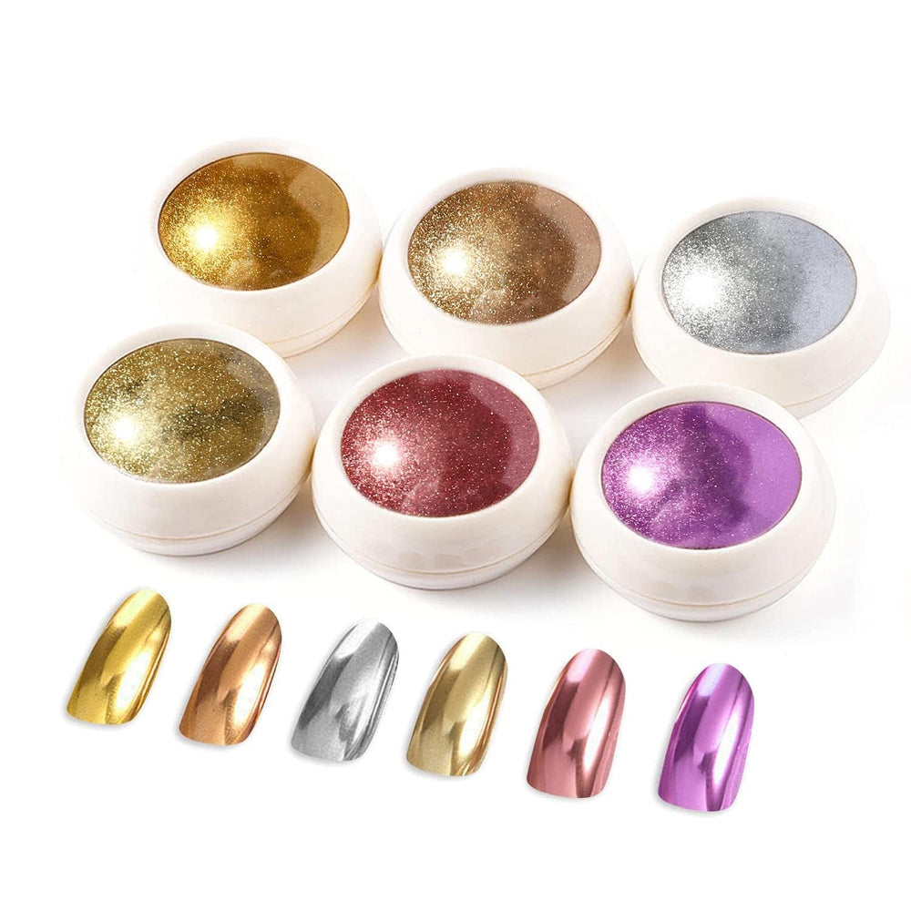 BISHENGYF Rose Gold Chrome Nail PowderNouvelle mise à niveau Grosse Kapazitä Chrom PulverSuper-Spiegeleffekt Metall Mirror Chrome Powder – Neon Glassy Pearl Effect Glitter Nail Art Pulver pour DIY Salon