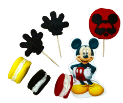 Set 7 decoratiuni comestibile din pasta de zahar, Mickey Mouse Decoratiuni din Pasta de Zahar Naty Shop