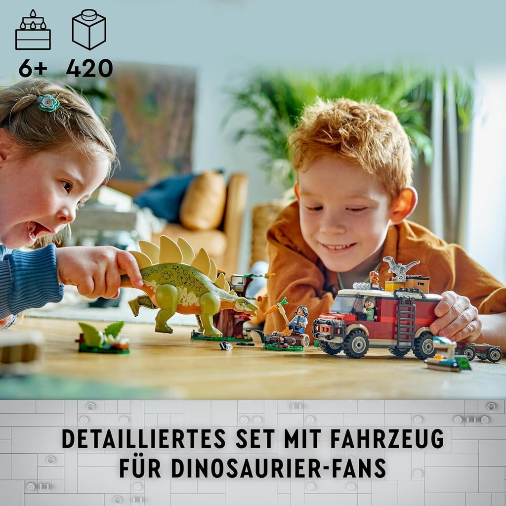 LEGO Jurassic World Dinosaur Missions: Discovery Of The Stegosaurus, Adventure Playset pentru băieți și fete de la 6 ani în sus, cadou pentru fanii lui Ben și Sammy 76965 Seturi de constructie Besuche den LEGO-Store