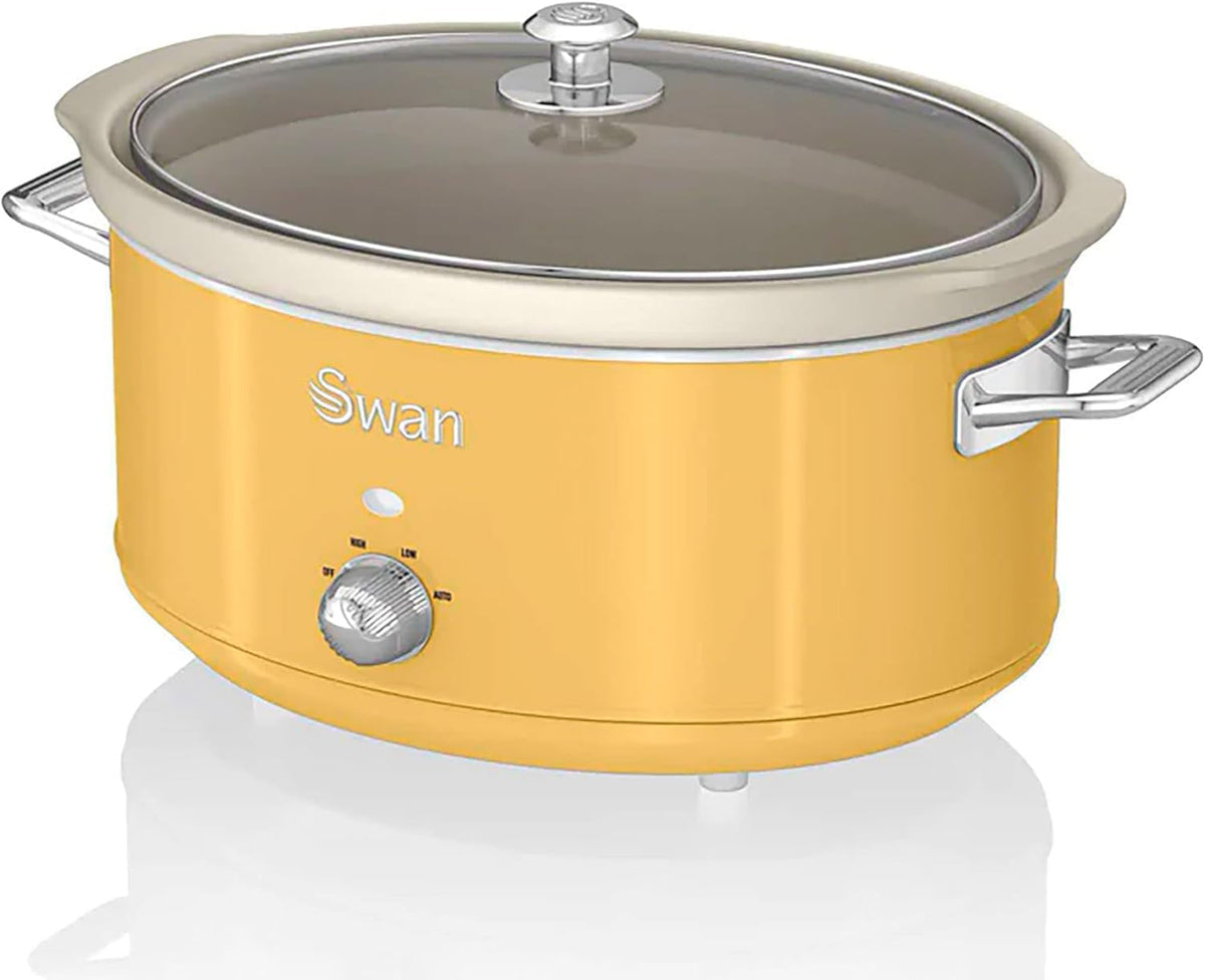 Swan Retro SF17031YELNEW Mijoteuse 6,5 litres, 320 W Mijoteuse Naty Shop Jaune