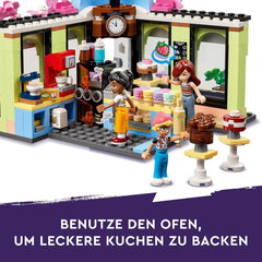 LEGO Friends Heartlake City Café, jouet pour enfants, boulangerie jouet, idée cadeau pour filles et garçons à partir de 6 ans, lot de 3 figurines de jeu et figurine de chien 42618 Jeux de construction Besuche den LEGO-Store