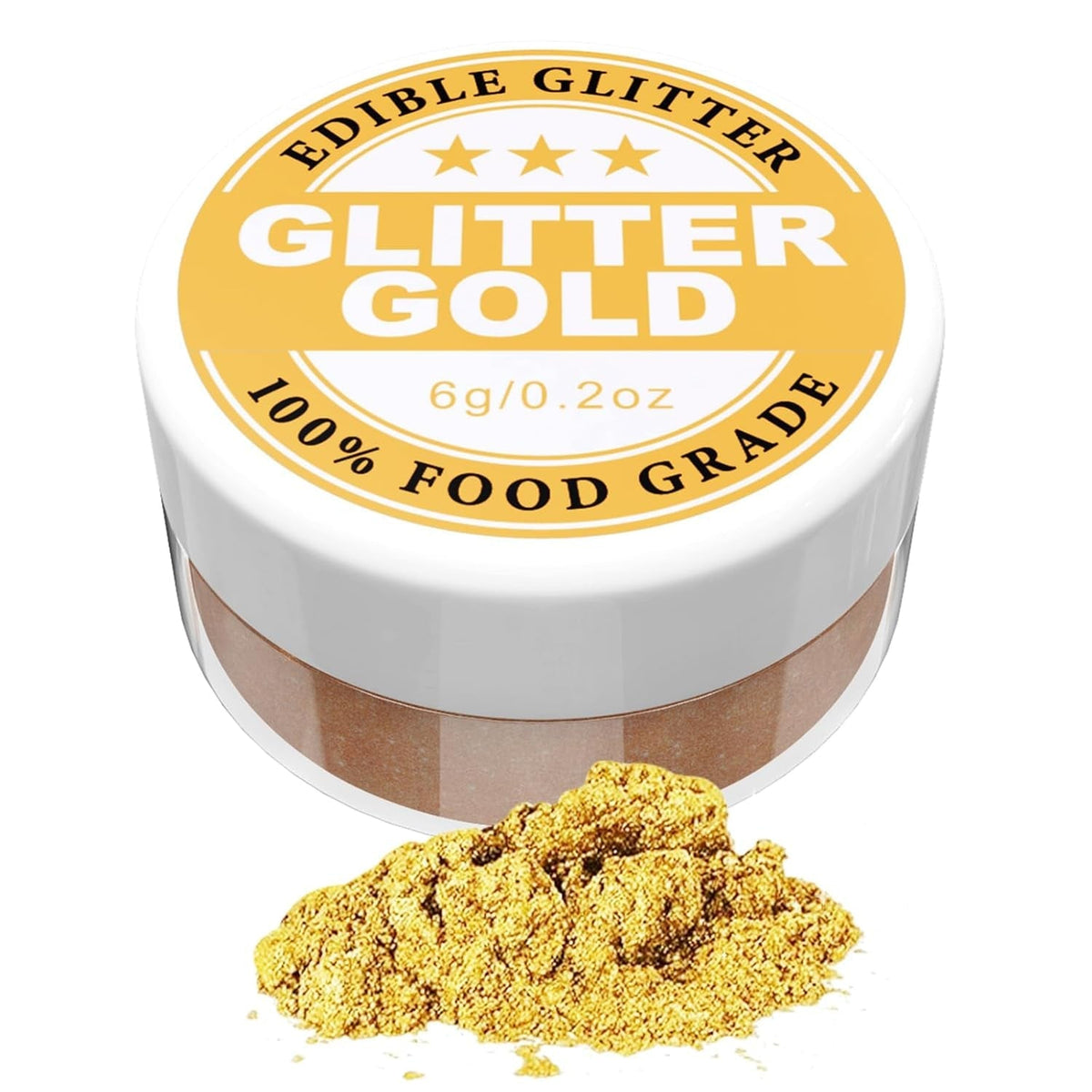 Paillettes comestibles - 6G colorant alimentaire en poudre pour chocolat, fraise, muffins, gâteaux, fondant (or)