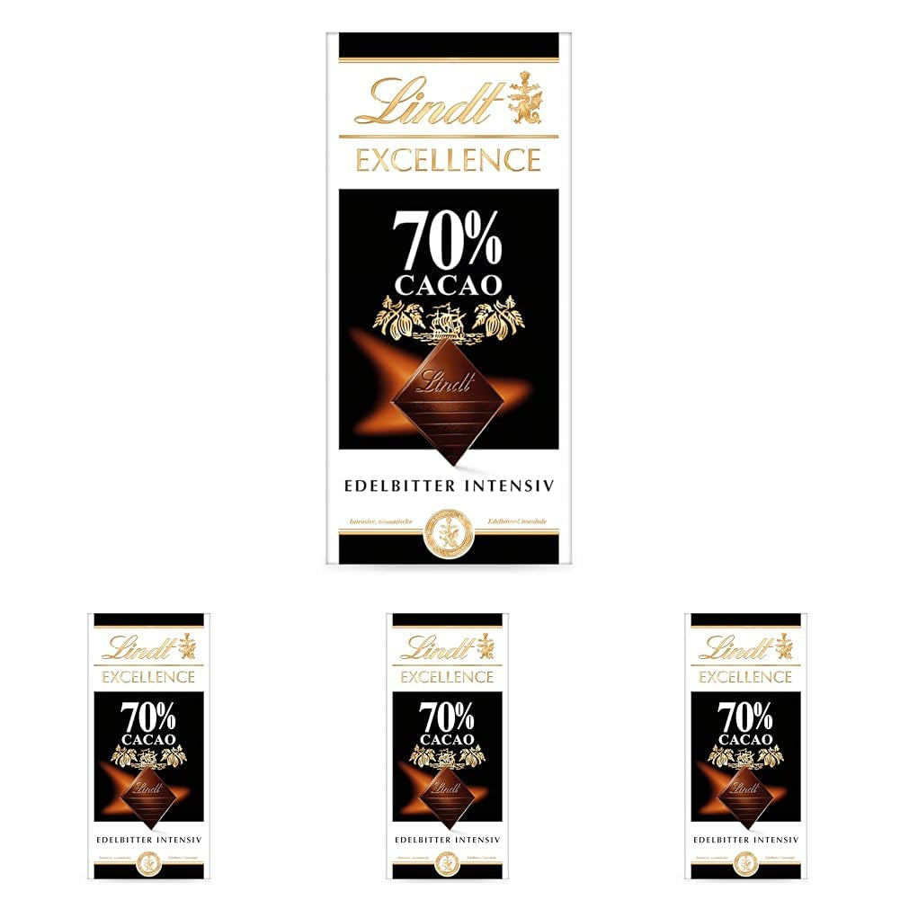 Chocolat Lindt | Bar EXCELLENCE 70% | 100g | Chocolat noir intense et corsé | Barre de chocolat végétalienne