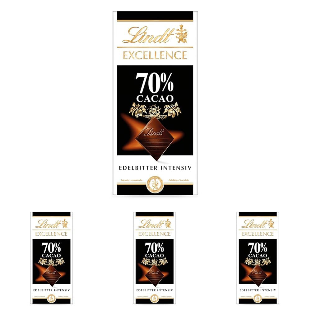 Chocolat Lindt | Bar EXCELLENCE 70% | 100g | Chocolat noir intense et corsé | Barre de chocolat végétalienne
