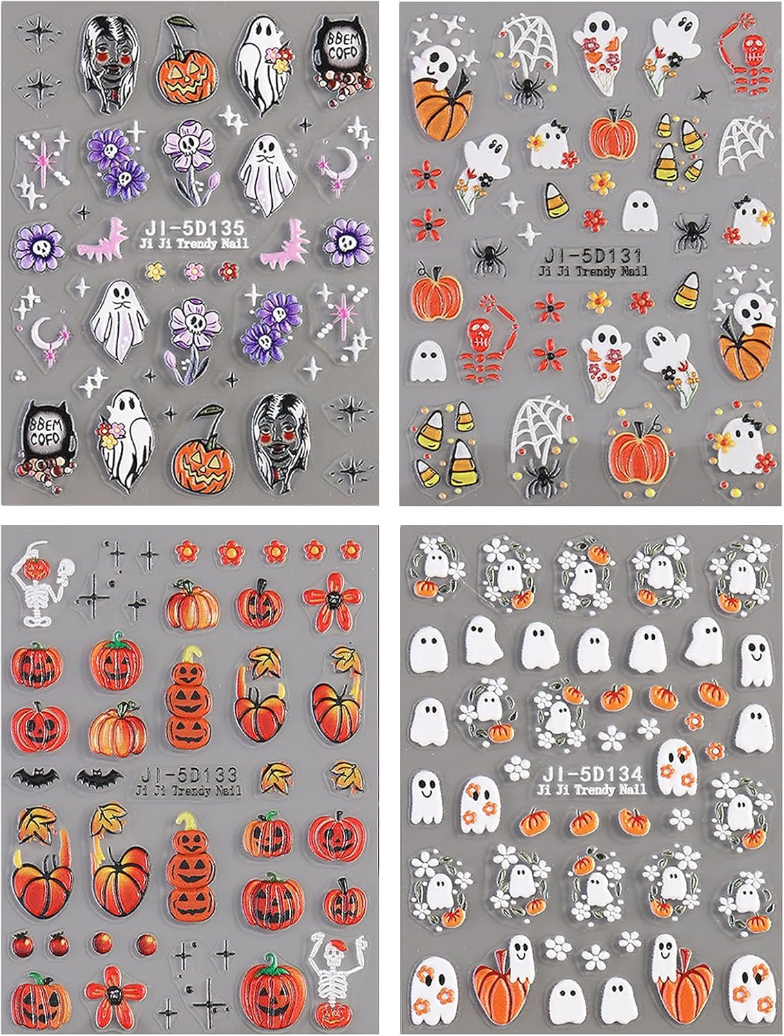 JMEOWIO Autocollant 3D pour nail art Halloween