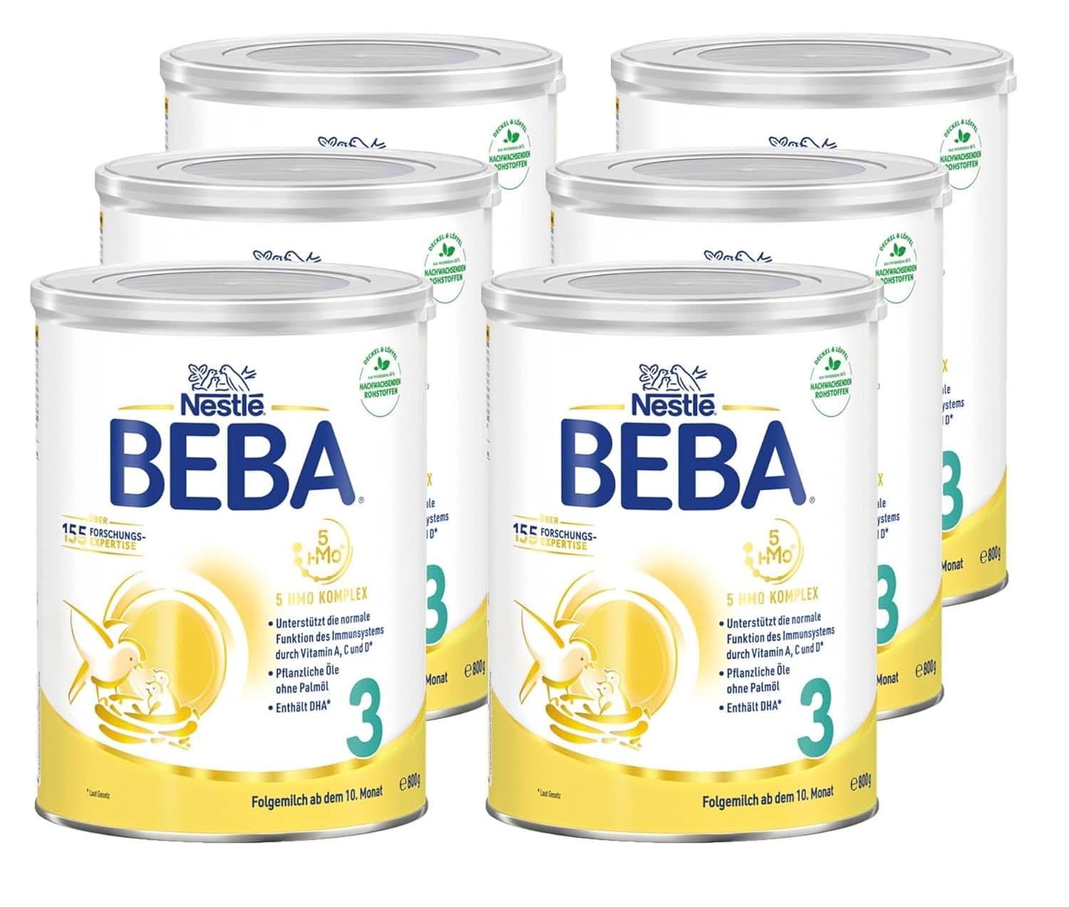 Nestlé BEBA 3 Lait de suite en poudre, préparation de suite à partir de 10 mois, pack de 3 (3 X 800G) Mère et Enfant Naty Shop Après le 10ème mois 6 x 800 grammes