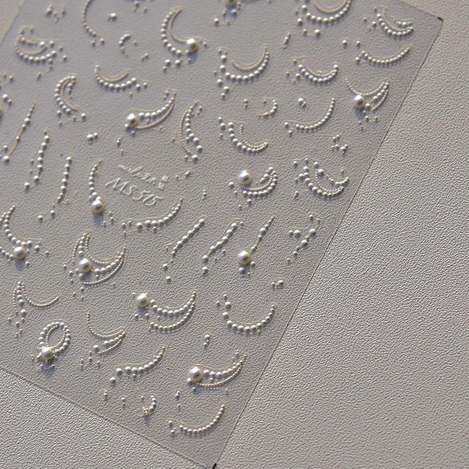 JMEOWIO 3D Nail Sticker Perlenlinie Nail Art Sticker Selbstklebend Nagelaufkleber 5D Stereoskopisch Dekoration Nageldesign Zubehör 1 Blatt