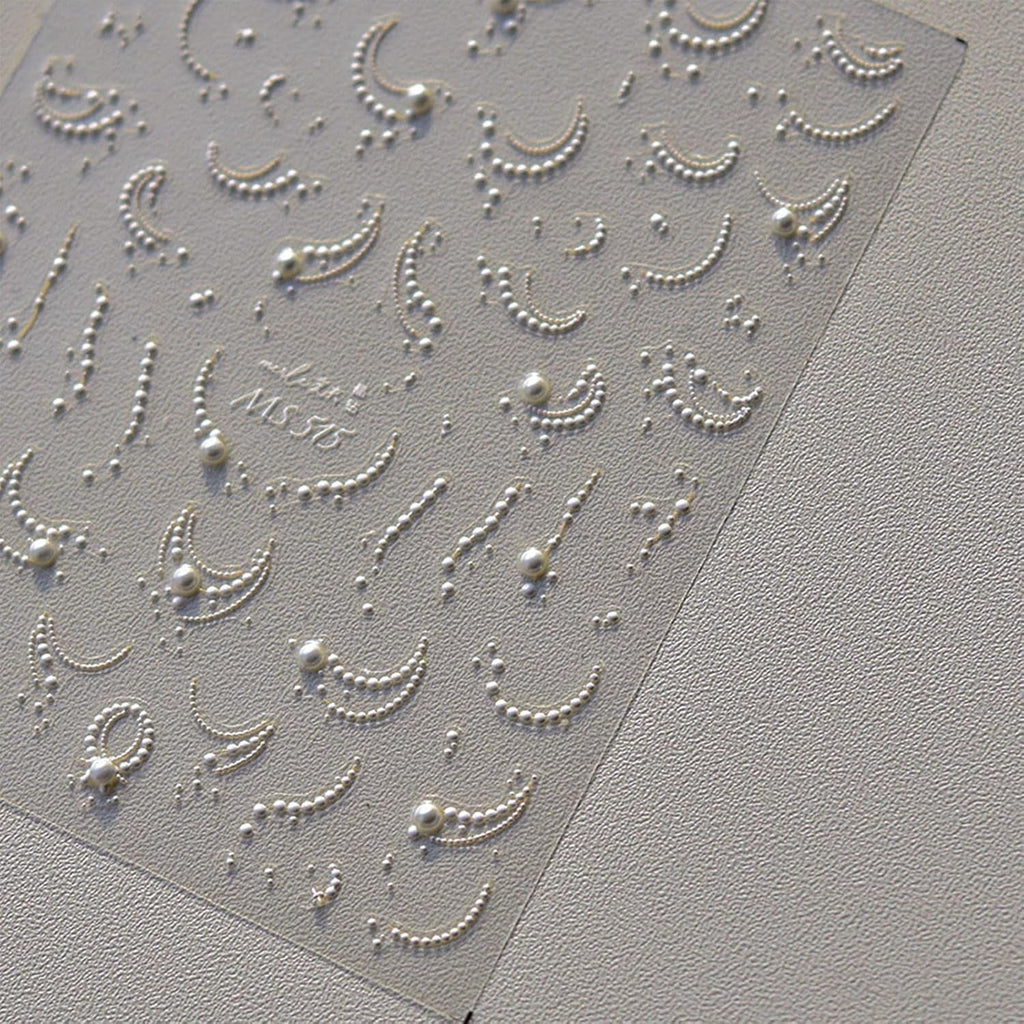 JMEOWIO 3D Nagelsticker Perlenlinie Nail Art Sticker Selbstklebend Nagelaufkleber 5D Stereoskopisch Dekoration Nageldesign Zubehör 1 Blatt