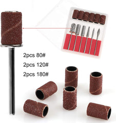 MWOOT Forets à ongles diamantés pour limes à ongles électriques avec manchons de meulage Bandes de meulage Mèches à ongles Accessoires pour ongles artificiels Dissolvant de cuticules