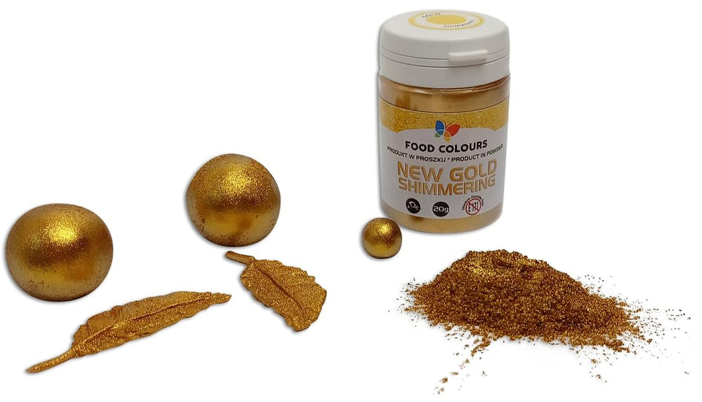 Paillettes comestibles à effet métallisé, New Gold Shimmering, 20 grammes Glitter Naty Shop