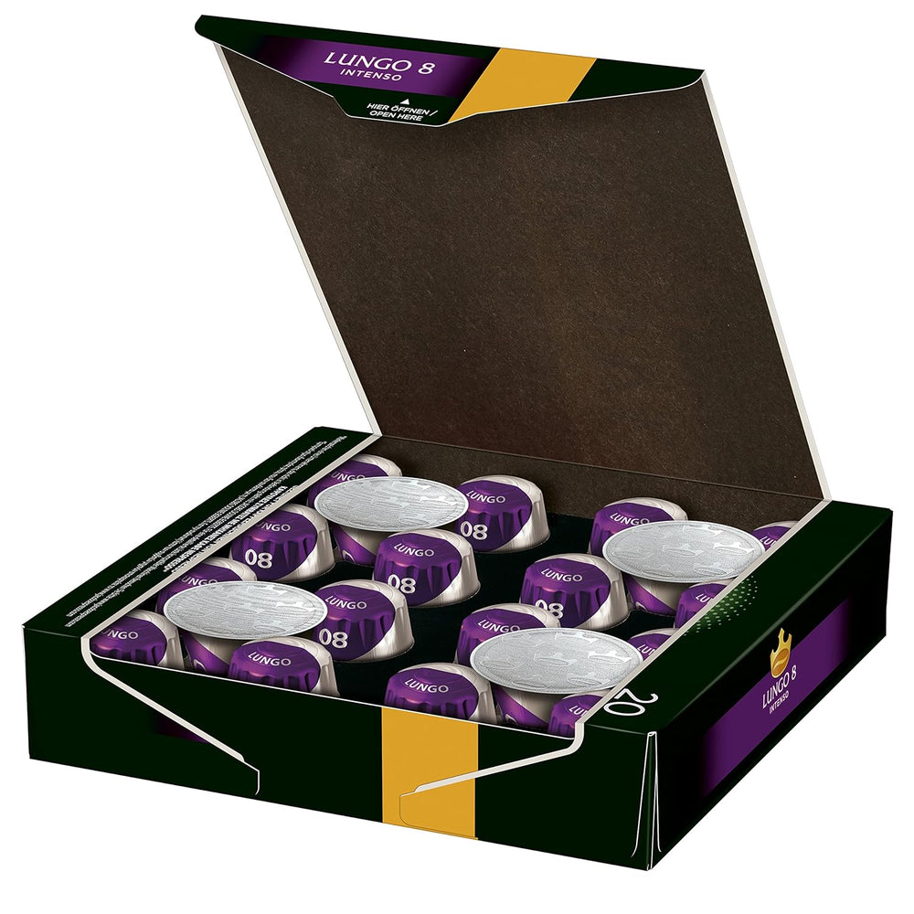 Capsules de café Lungo Intenso, Intensité 8 sur 12, 10 x 20 capsules de café & Capsules de café crème krönung, 200 capsules compatibles Nespresso, 10er Pack, 10 x 20 capsules de café, 1040 g