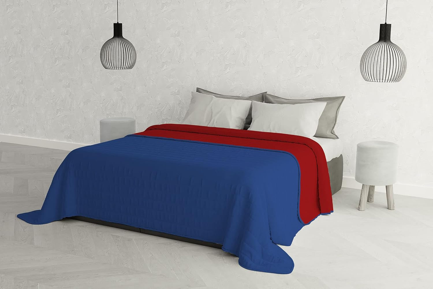 Linge de lit italien Estivo lit simple, linge, Aqua, 170 X 270 Cm Couettes et couettes Naty Shop Rosso/Blu Cc1:C43 260 X 270 Cm