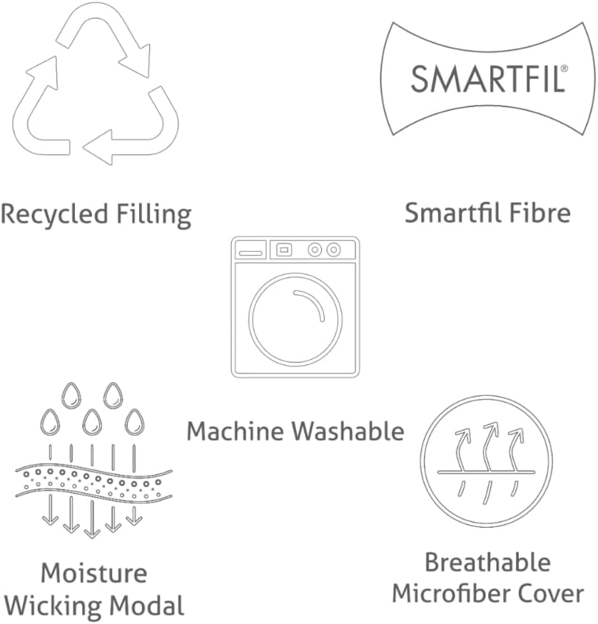 Couette respirante, 13,5 Tog, hiver, refroidissement et évacuation de l'humidité, contrôle de la température, lavable en machine, légère et hypoallergénique, lit simple Naty Shop Couettes et édredons