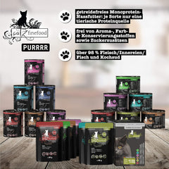 Nourriture humide pour chats Catz Finefood Purrrr avec monoprotéine et saumon no. 105, pour chats à digestion sensible, 16 x 80 g