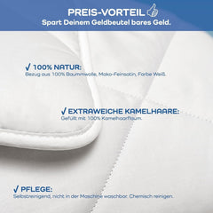 Böhmerwald Couette exclusive, camel, blanc, 135 X 200 Cm Couettes et quilts Naty Shop