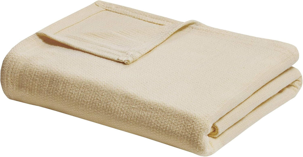 Madison Park Freshspun Wicker Twin Couverture en coton gris pour lits et couettes Madison Park King Jaune