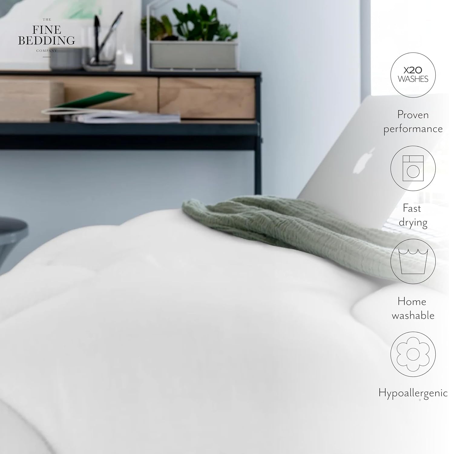 Naty Shop Couette double 4,5 Tog légère, hypoallergénique, chaude et lavable, pour lit double, housse de luxe de qualité hôtelière avec nos matériaux recyclés Naty Shop Quilts & Quilts