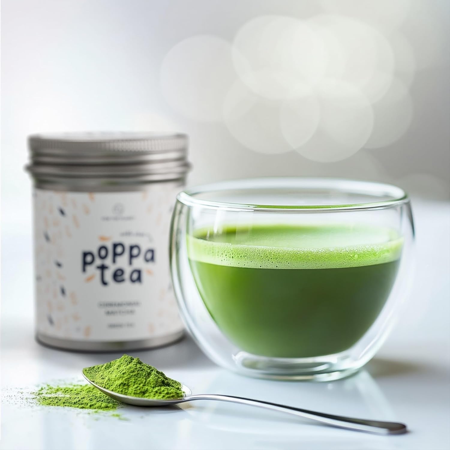 Thé Matcha Poppatea - Cérémonial - Feuilles de thé vert japonais (sac de recharge de 50 g, Matcha avec Chai)