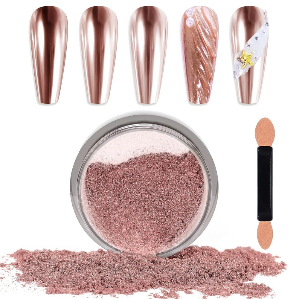 Chrome Nagel Pulver Spiegel Effekt Metallic Staub Holographische Glitter Glasierte Maniküre Dekoration Reflektierendes Pigment For DIY Gel Polish Nail Art, Harz Handwork, Geschenke for Gold