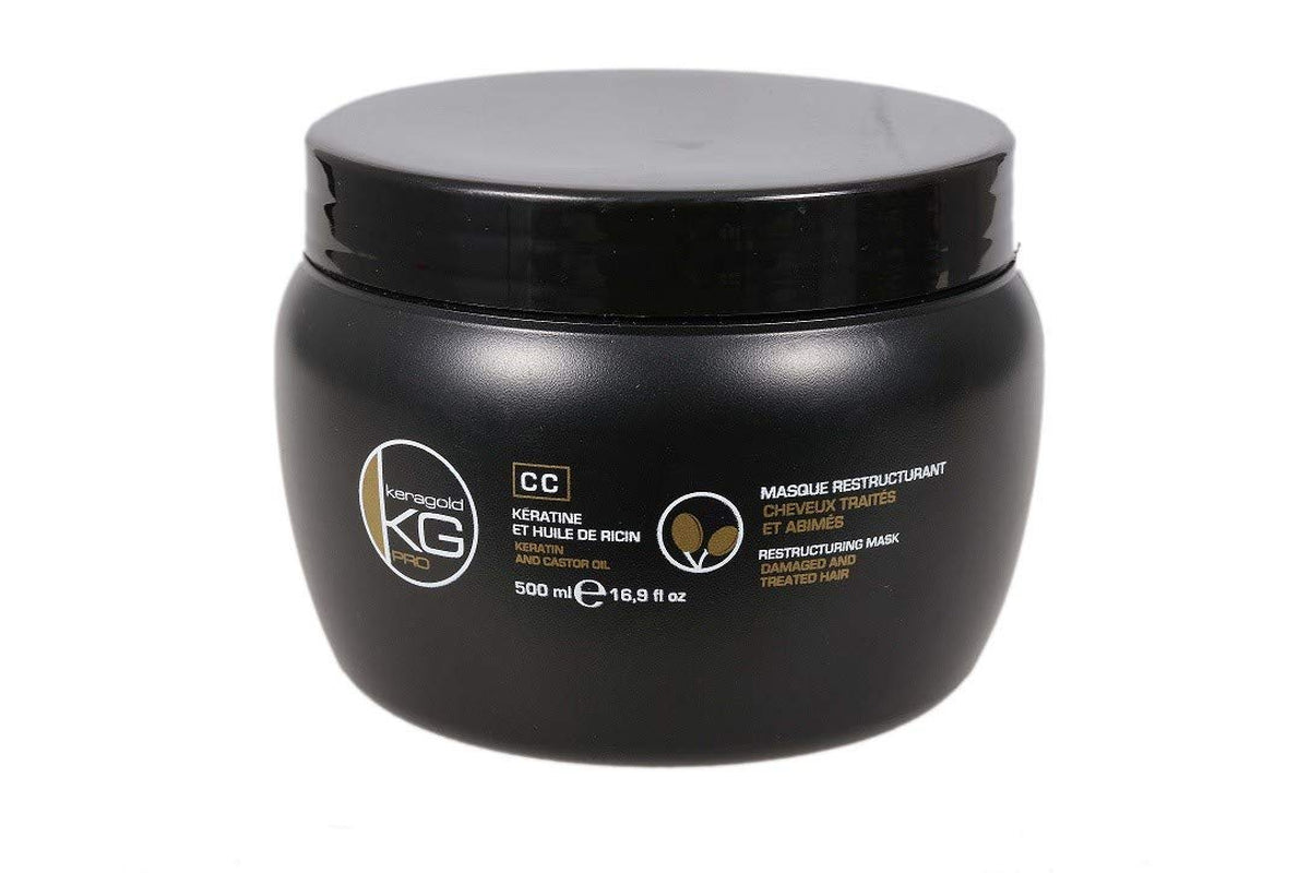 Masque Keragold Pro CC à la kératine/huile de ricin, noir, 500 ml (1 pc) Masque capillaire Naty Shop 1