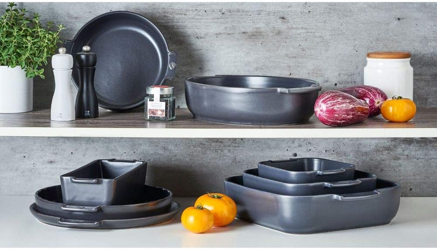 Peugeot Appolia Rechteckige Auflaufform Mit Griffen, Keramik, Schiefer / Grau, 7.2X31X21.7 Cm, Fassungsvermögen: Env. 2 L, 60060 Moules et plaques à pâtisserie Naty Shop