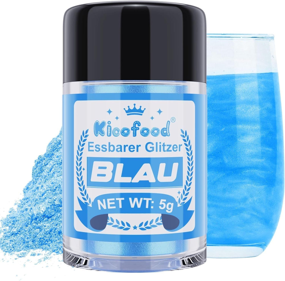 Kicofood, paillettes comestibles, 5 grammes, différentes couleurs Glitter Naty Shop Blue