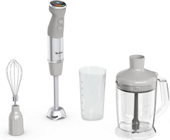 Tefal Quickchef+ 3-In-1 XL Stabmixer/Zerkleinerer/Schneebesen, 1000 W, Intuitif Geschwindigkeitsregelung, Turbo-Taste, Powelix-Messer-Technologie, Edelstahl, Grau, HB67MB30 Kitchen Naty Shop