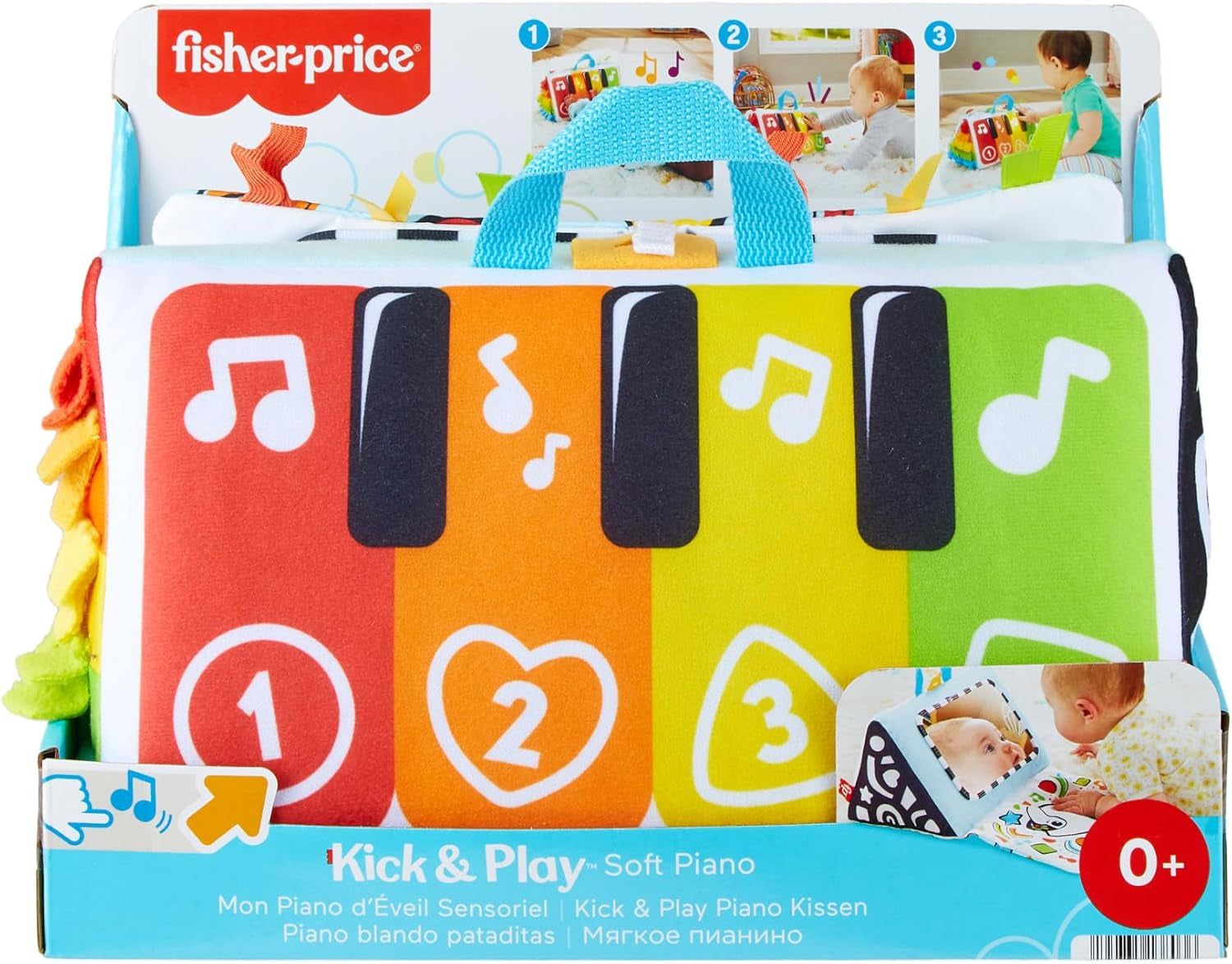 FISHER-PRICE Kick & Play Soft Piano - Piano jouet doux et portable, design évolutif, touches colorées, pour bébés dès la naissance, HND54 Baby Toys Naty Shop