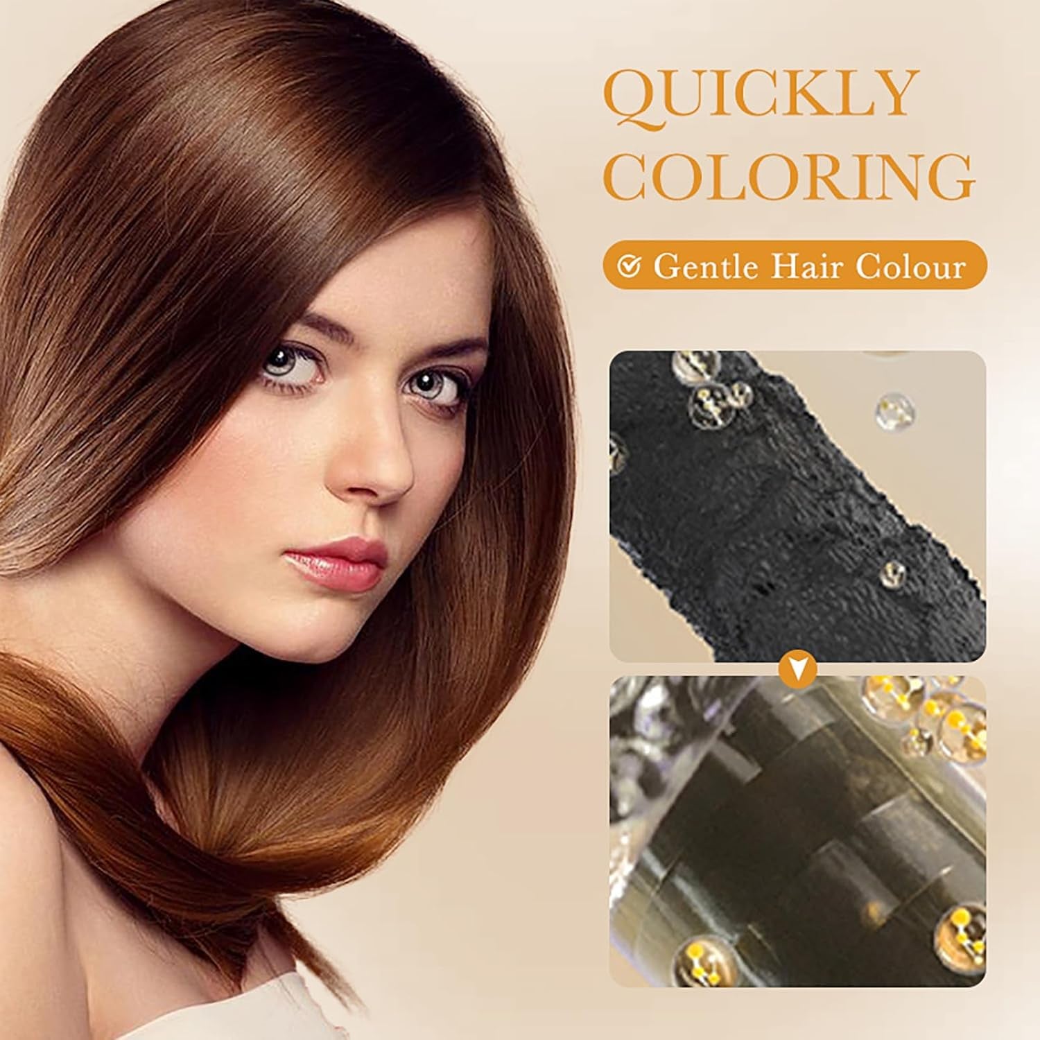 Teinture Cheveux Bruns, Shampoing Teinture Cheveux - Shampoing Teinture Cheveux Gris 500 ml, Couverture 100% Gris, Facile et Rapide à Utiliser, Soin Couleur Parfait pour Hommes et Femmes Naty Shop Hair Dye