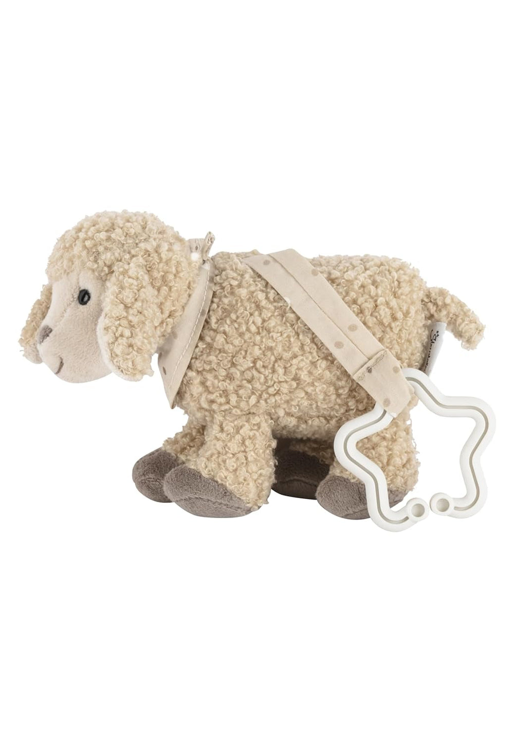 Sterntaler Flocke Pendentif Jouet Mouton - Jouet Poussette en Tissu Doux - Jouet à Suspendre pour Bébé - Suspension en Forme d'Étoile Couleur Sable Pendentif Noeud de Jeu Bebe Toys Naty Shop