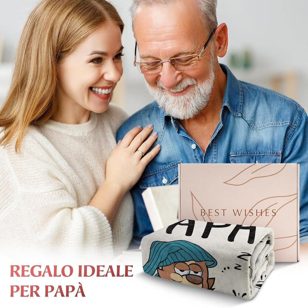 Musaecoin cadeau papa, cadeau d'anniversaire papa, idées cadeaux pour papa, cadeaux pour papa, couverture en flanelle de 50 à 60 pouces, cadeau de Noël pour papa, cadeau de fête des pères Lits et couvertures musaecoin