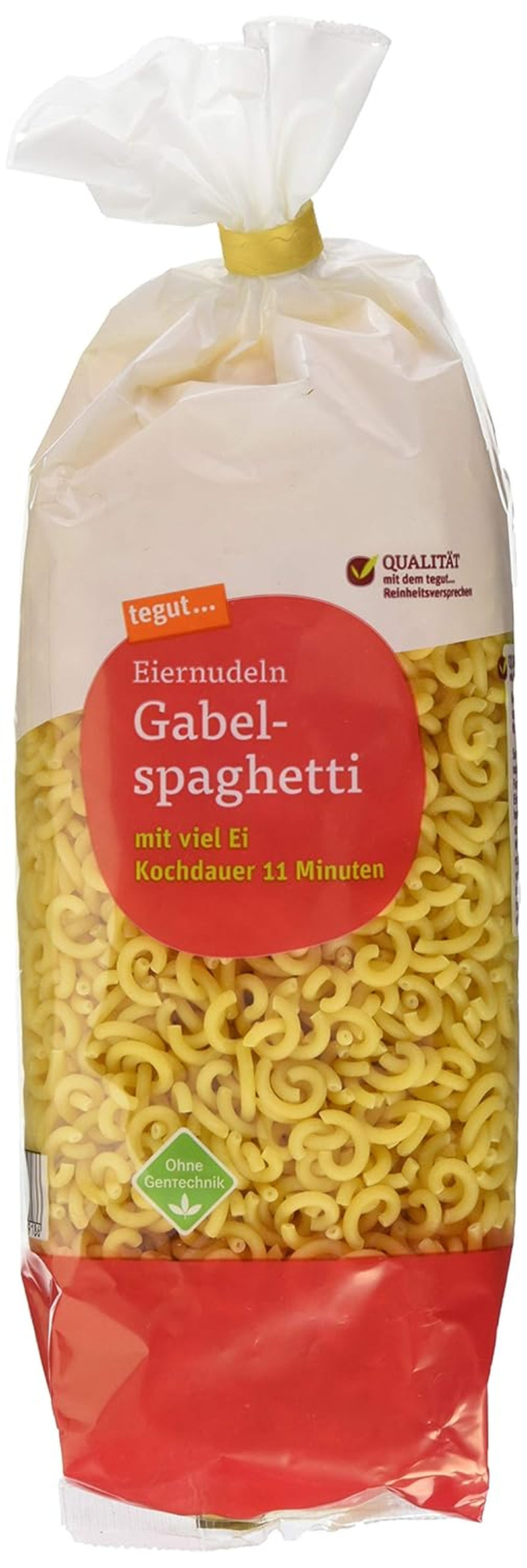 tegut... Nouilles aux œufs et spaghettis en forme de fourchette, 1 x 500 g