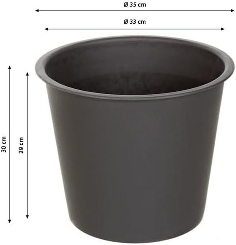 Ghiveci universal Dehner, Ø 35 cm, Înălțime 30 cm, Plastic, Negru