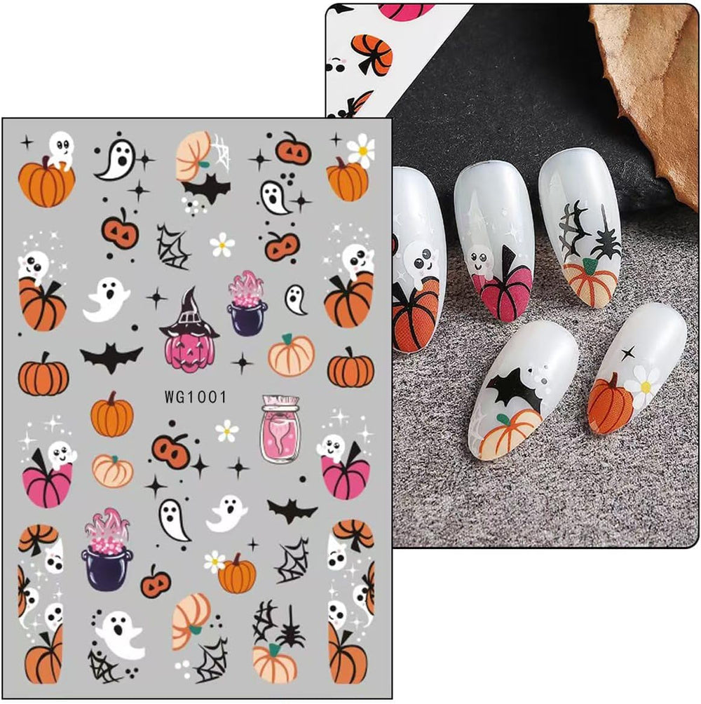 JMEOWIO Autocollant pour ongles Halloween 8 feuilles pour nail art