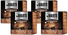 Caffè d'Italia, Schachtel mit 12 Kapseln, Saveur noisette, compatible avec les machines à système fermé, 100 pour cent aluminium (Packung mit 4)