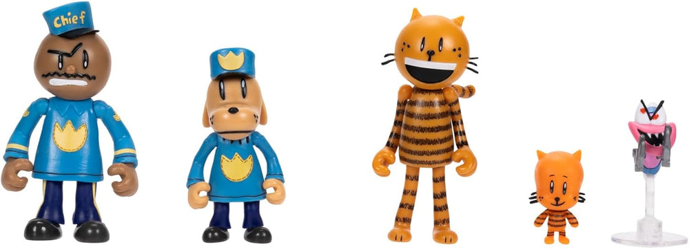 Ensemble multipack de figurines d'action Dog Man Movie de Jakks Pacific, comprenant des figurines mobiles de 6 cm - des jouets inspirés du film Lil Petey, Petey, Chief et Flippy ! Figurines Naty Shop