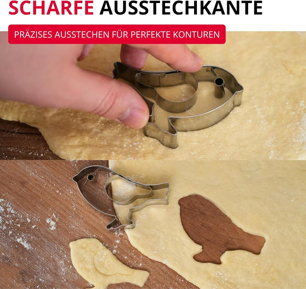 Westmark Sparrow Emporte-pièce – Emporte-pièce en acier inoxydable – Forme précise pour biscuits, pâte et plus encore – Emporte-pièces de Pâques et de Noël, 8 cm