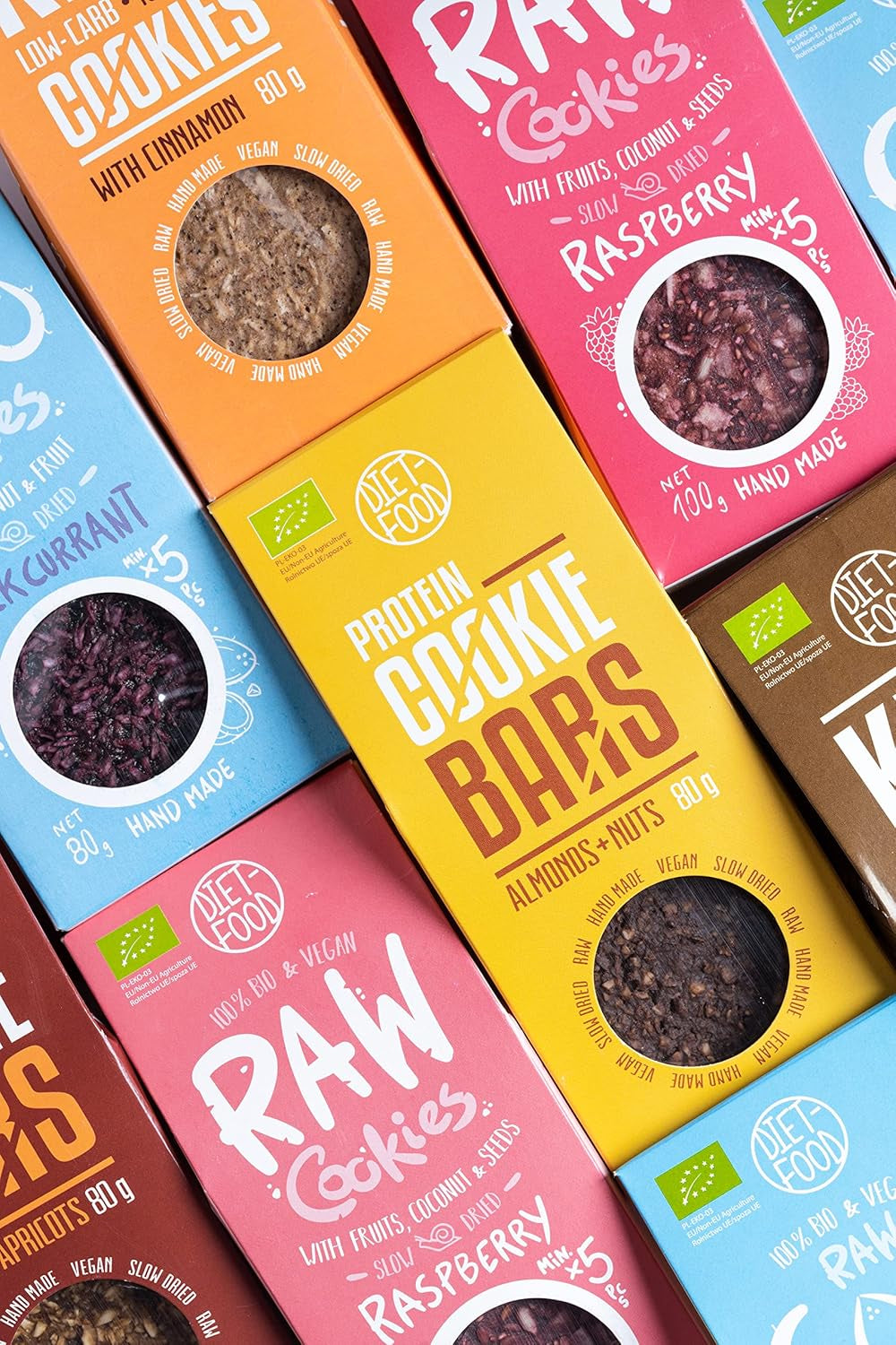 DIET-FOOD Biscuits au cassis bio RAW Snack sain Délicieux biscuits de bureau sans conservateur 100 g (1 paquet)