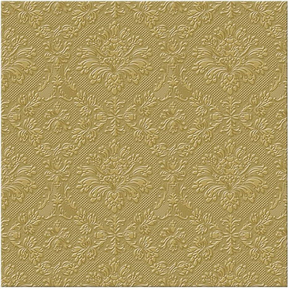 PAW - Serviettes 3 Plis (33 X 33 Cm) I 20 Pièces I Parfaites pour les Anniversaires, Fêtes, Mariages, Communions et Fêtes I Serviettes en Papier Colorées - Occasions Spéciales, Ornements I Inspiration Classique (Or)