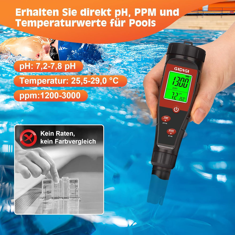pH-mètre d'eau hydroponique, testeur numérique de pH d'eau, testeur TDS, test EC PPM pour nutriments végétaux, conductivité 4 en 1, stylo pH d'eau potable, DWC, plantes d'intérieur