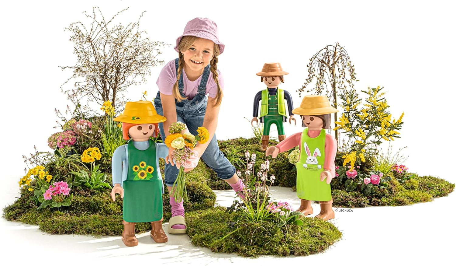 LECHUZA Jardinier 2021 - Tournesol (62,5 cm), Vert/Bleu Clair