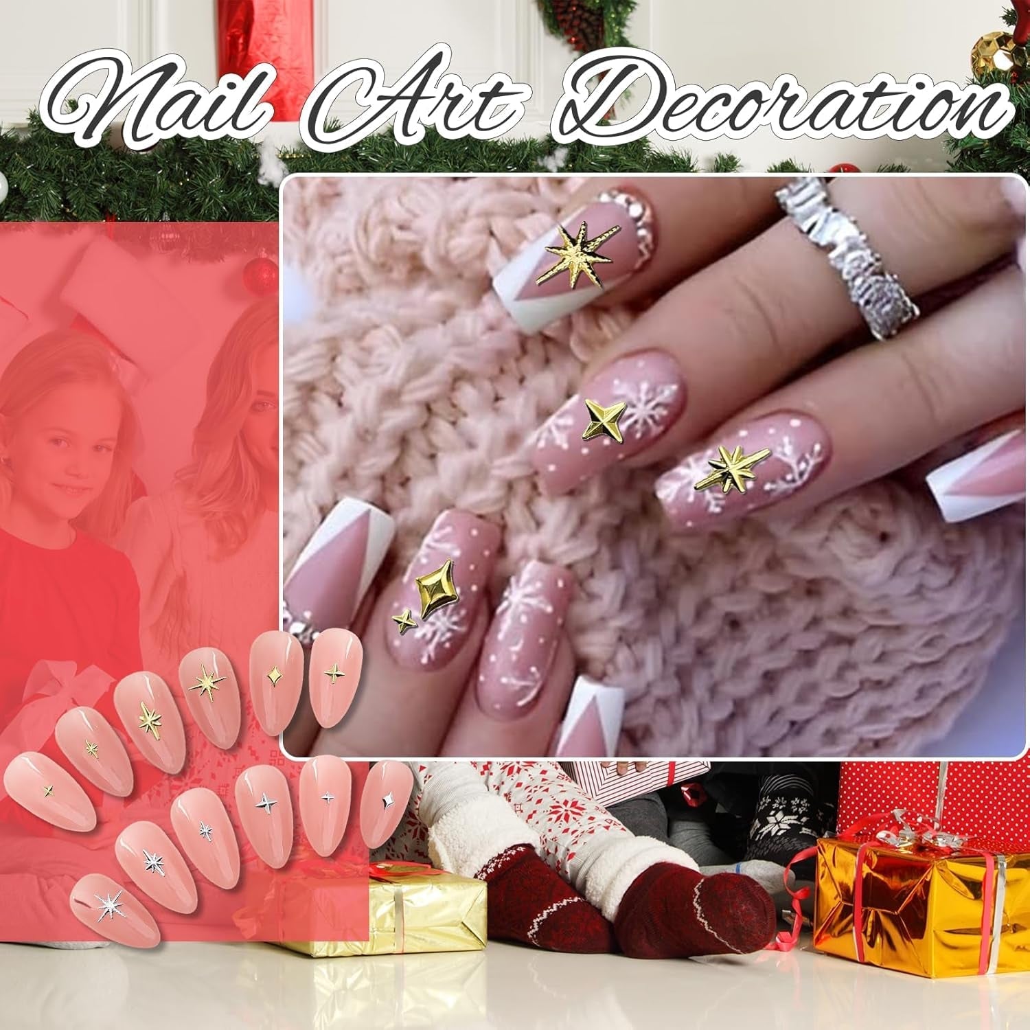 400 pcs Stern Nail Charms Gold Silver, Charms Nägel Zubehör, Nagel Deko, Nail Art Zubehör, Nagel Charms, Nagel Steine, Nail Design, Charms Für Nägel